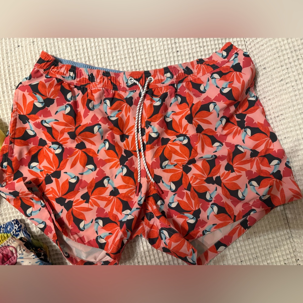 Bonobos Floral Swim Shorts in Red and Pink